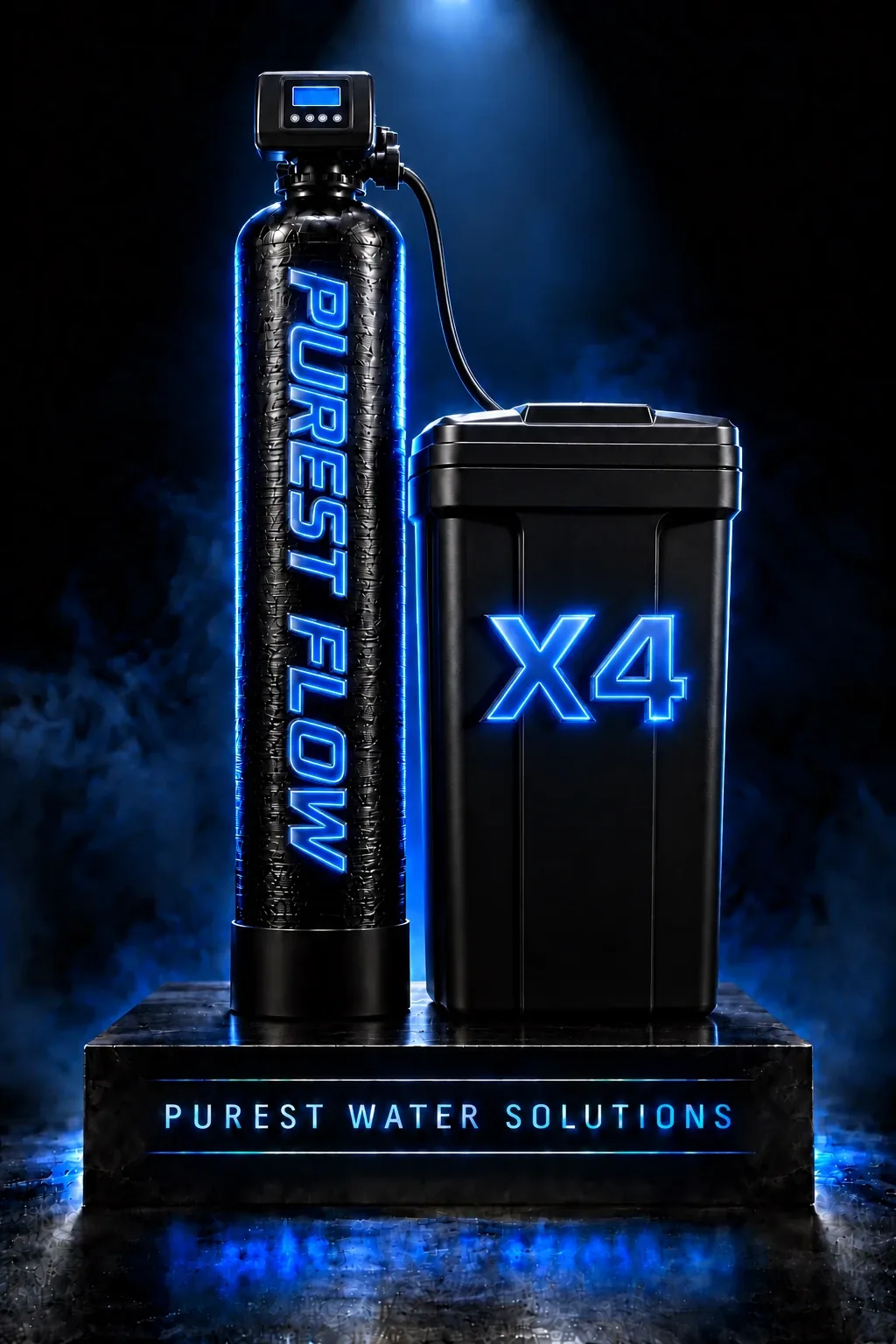 A dark showroom image of Purest Flow X4
