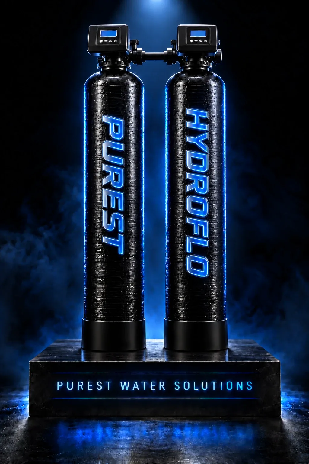A dark showroom image of Purest HydroFlo